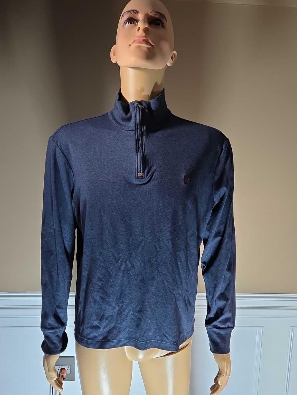 Polo by Ralph Lauren Navy Blue Long-Sleeve Quarter-Zip Polo
